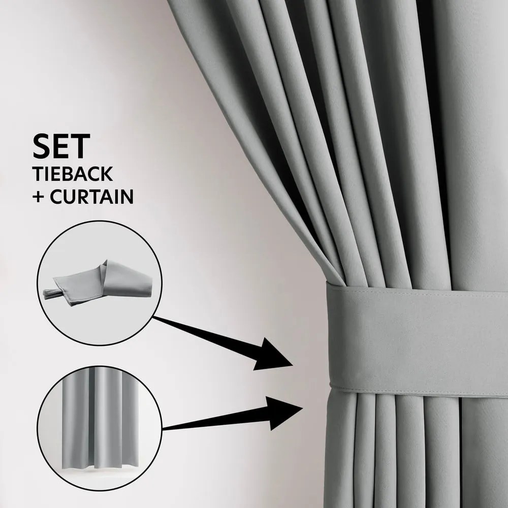 Sivý zatemňovací termo záves 140x245 cm Pleat – Restilo