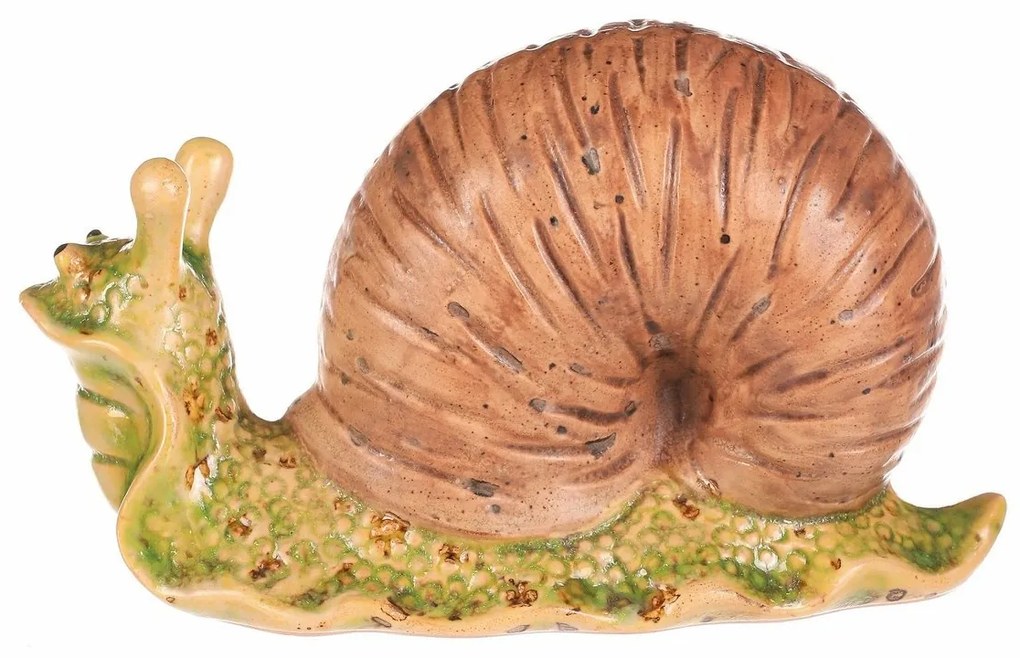 Záhradná dekorácia Slimák svetlohnedá, 16 x 7 x 10 cm, keramika