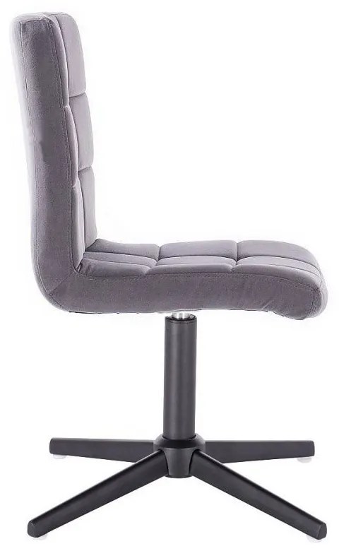 LuxuryForm DESIGN Stolička TOLEDO VELUR na čiernom kríži - tmavosivá
