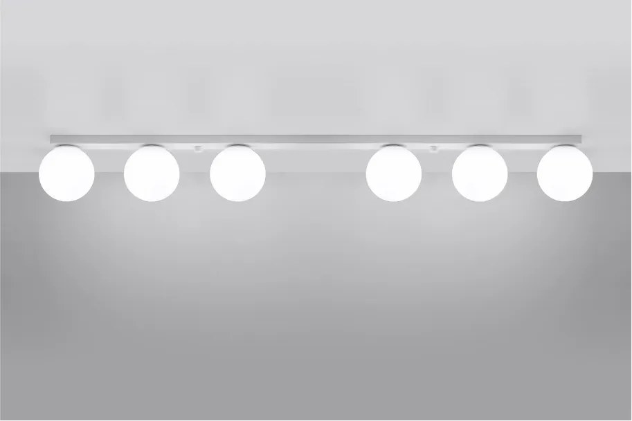 Biele stropné svietidlo so skleneným tienidlom ø 12 cm Umerta – Sollux