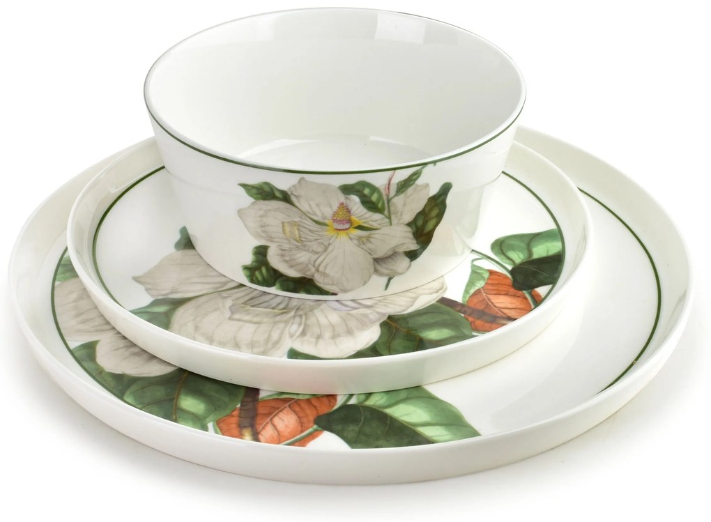 Porcelánová jídelní sada LEA Tree 18 ks bílá