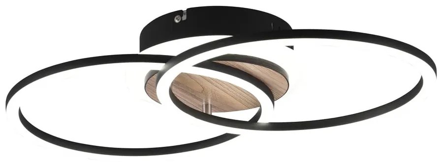 Čierno-hnedé LED stmievateľné stropné svietidlo 28x46 cm Giro – Trio