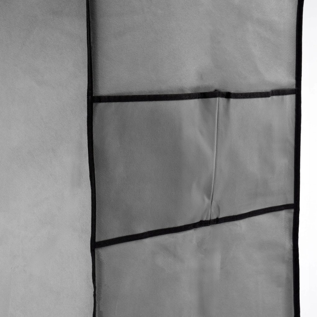 Látková šatníková skriňa s 8 policami SONIA antracitová