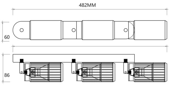 Bodové svietidlo VERTICAL 3xGU10/8W/230V čierna