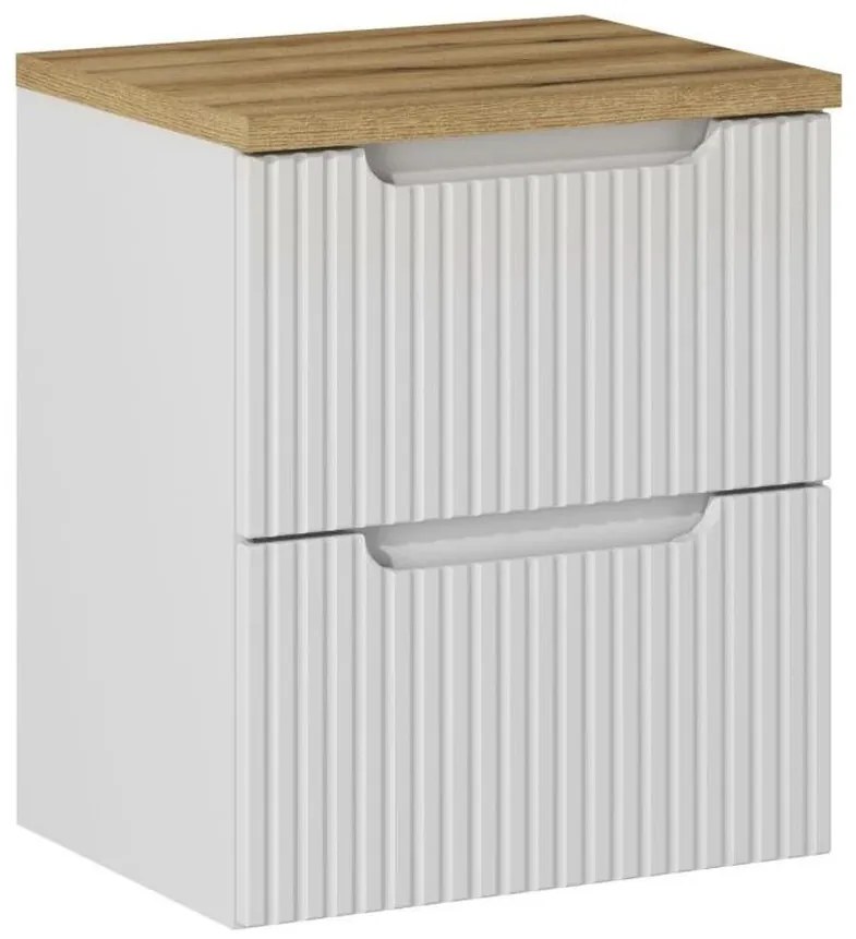 Závesná skrinka pod umývadlo Nova White I s doskou 50 cm biela/dub evoke