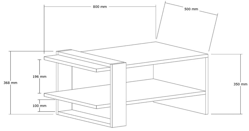 Dizajnový konferenčný stolík Rajesh 80 cm dub / antracitový