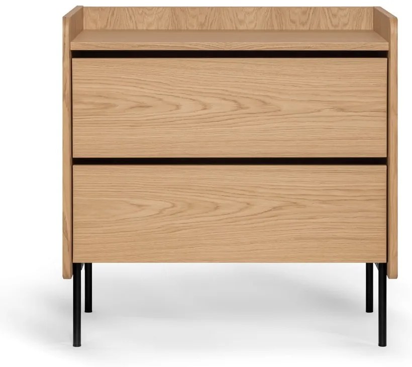 Vysoká komoda v dekore duba v prírodnej farbe 80x82 cm Wrap – Bonami Selection