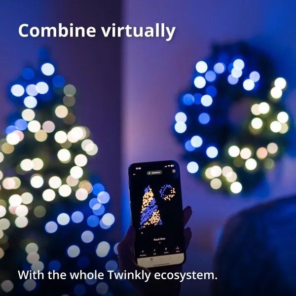 Twinkly GD20P4425P00 - LED RGB Stmievateľný vianočný veniec 50xLED pr. 60 cm Wi-Fi