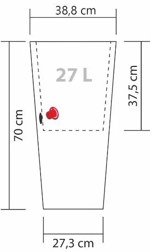Scheurich Kvetináč Coneo High (žula/čierna, Ø 39 cm, výška 70 cm)  (100235309)