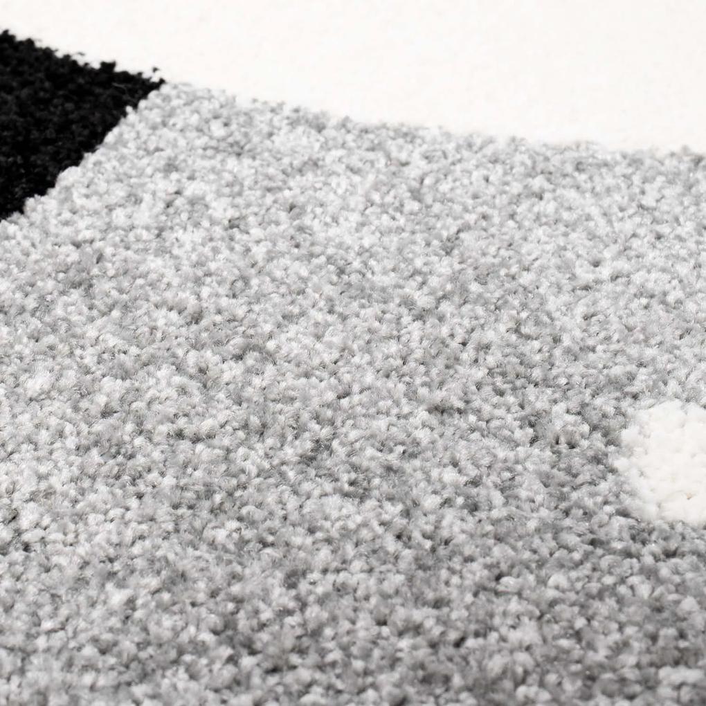 Dekorstudio Moderný koberec BUBBLE - Sivá panda Rozmer koberca: 160x225cm