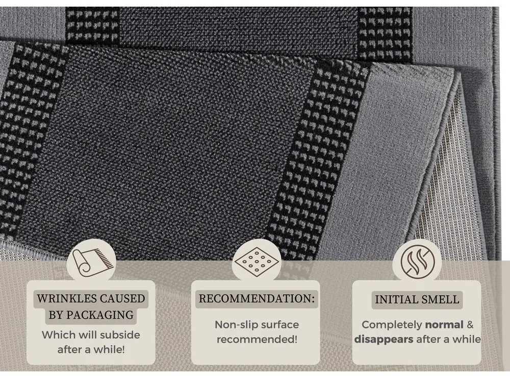 Sivý behúň Hanse Home Basic, 80 x 200 cm