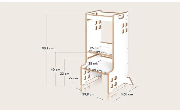 Lionelo - Učiaca veža CASS, biela