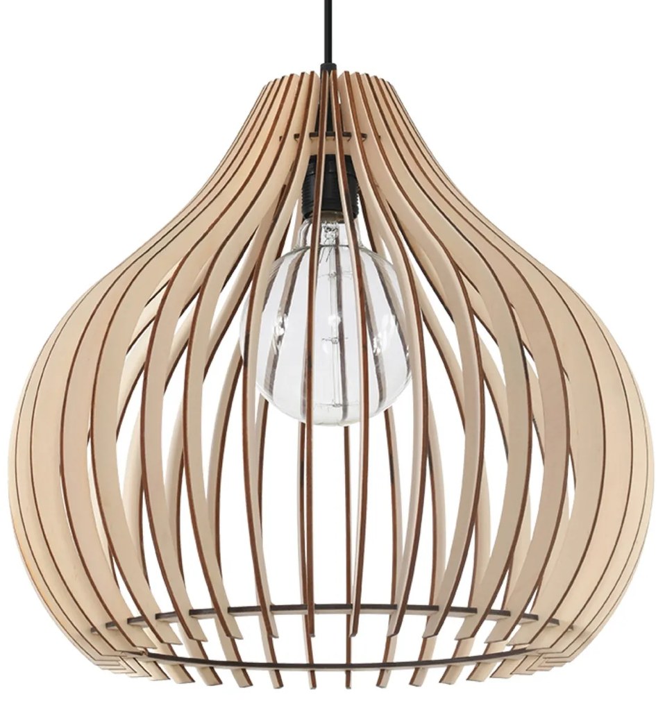 Závesné svietidlo Aprilla, 1x drevené tienidlo