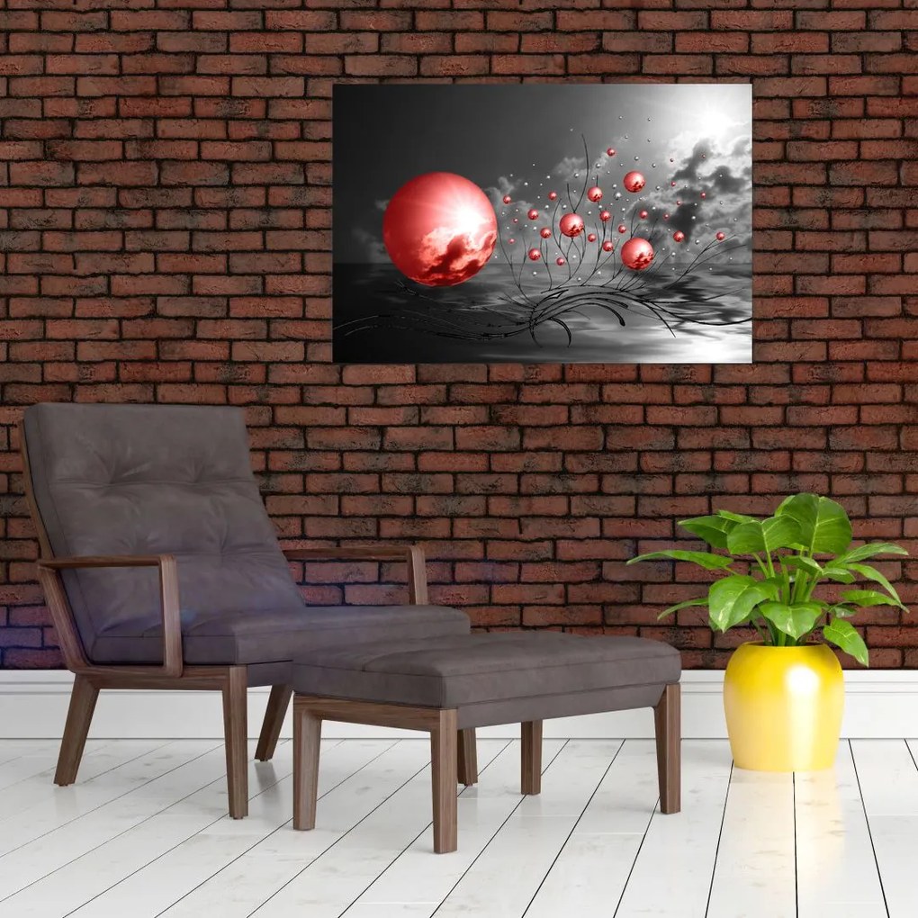 Obraz červených gulí (90x60 cm)