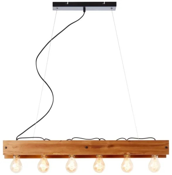 Brilliant - Luster na lanku CALANDRA 6xE27/42W/230V borovica