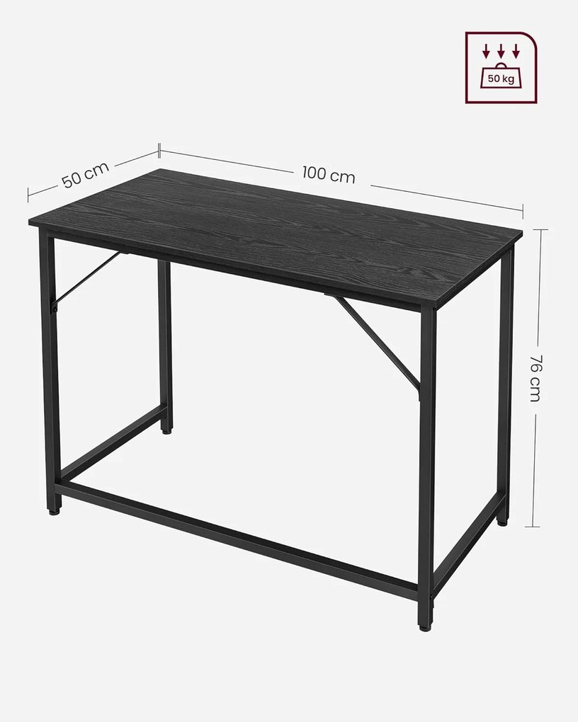 Písací stôl Vasagle Ebeny 100 cm čierny