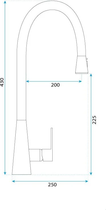 Rea Mild, stojanková kuchynská batéria, čierna matná, REA-B4800