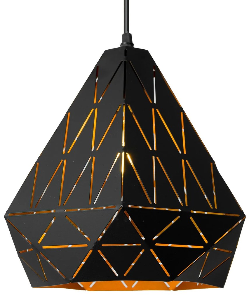Toolight - Trojuholníková stropná lampa 1xE27 APP252-1CP, čierna, OSW-08007