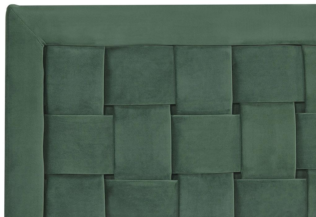 Zamatová posteľ 140 x 200 cm zelená LIMOUX Beliani