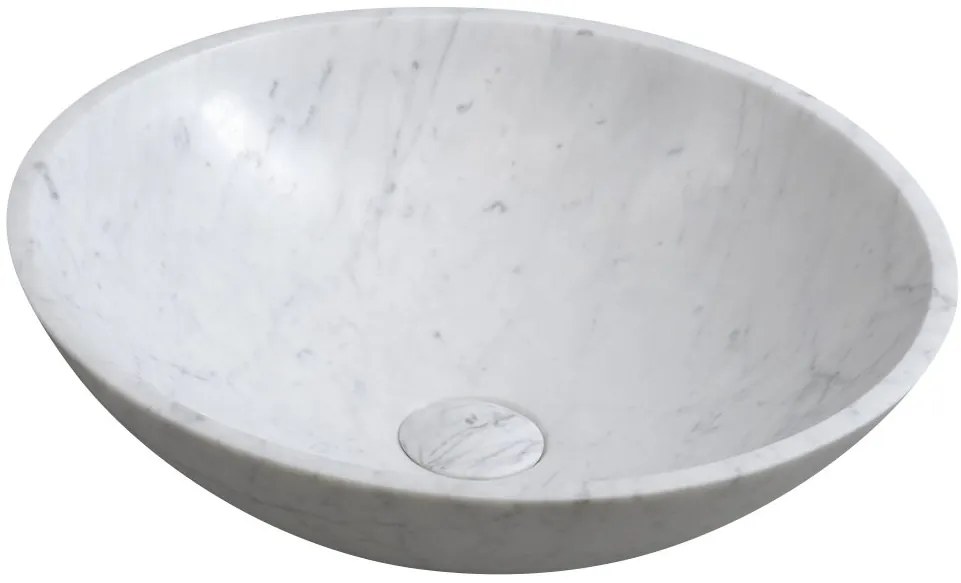 Sapho Sapho, BLOK kamenné umývadlo 42x14 cm, biela carrara, 2401-42