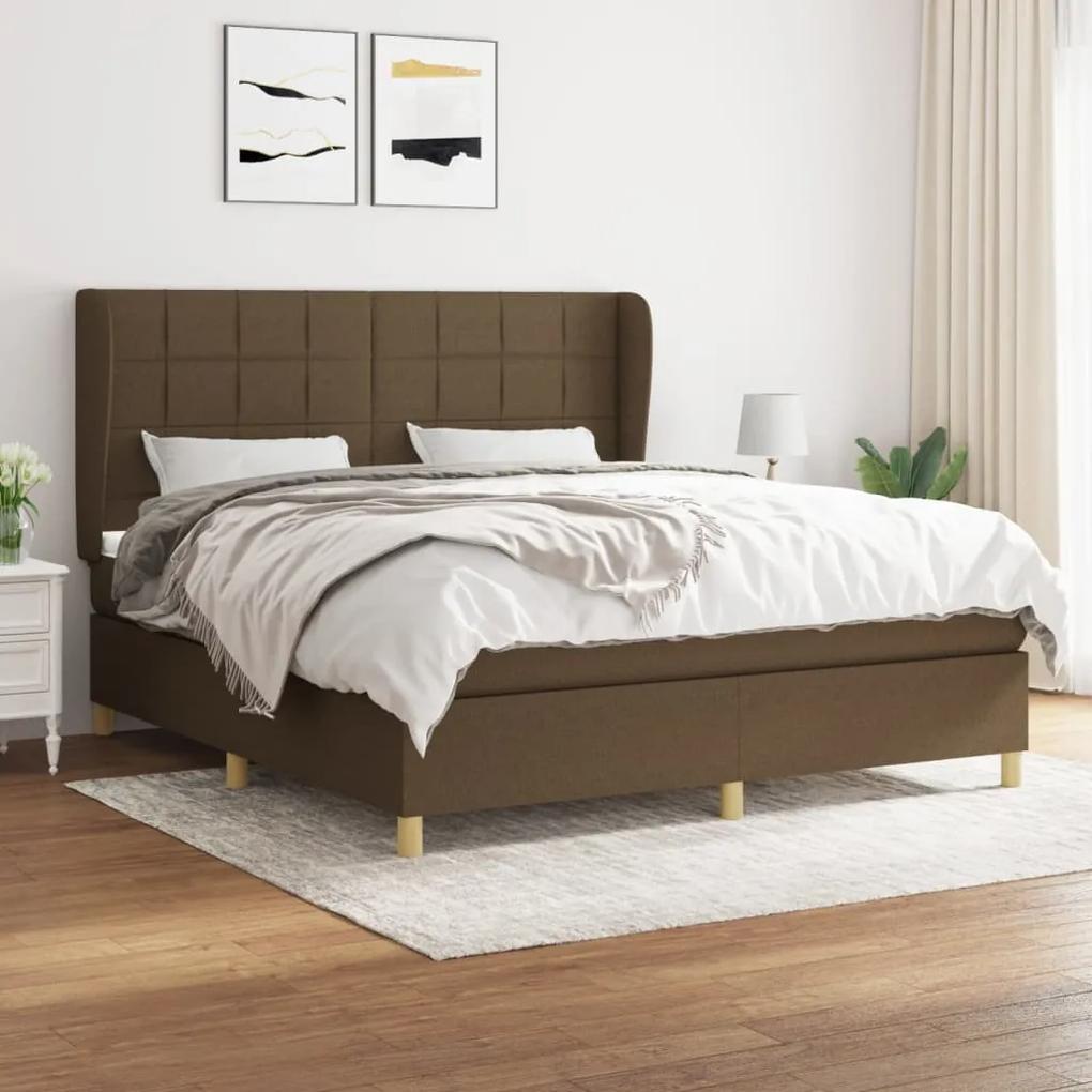 Boxspring posteľ s matracom tmavohnedá 180x200 cm látka 3128544