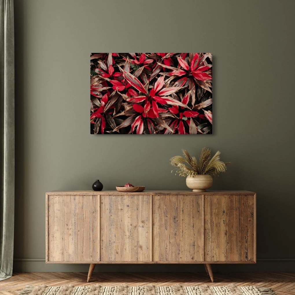 Obraz červených okvetných lístkov (90x60 cm)