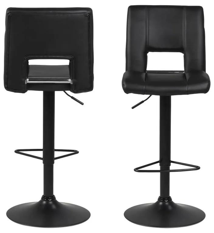 Dizajnová barová stolička Nerine, čierna-ekokoža - Skladom na SK