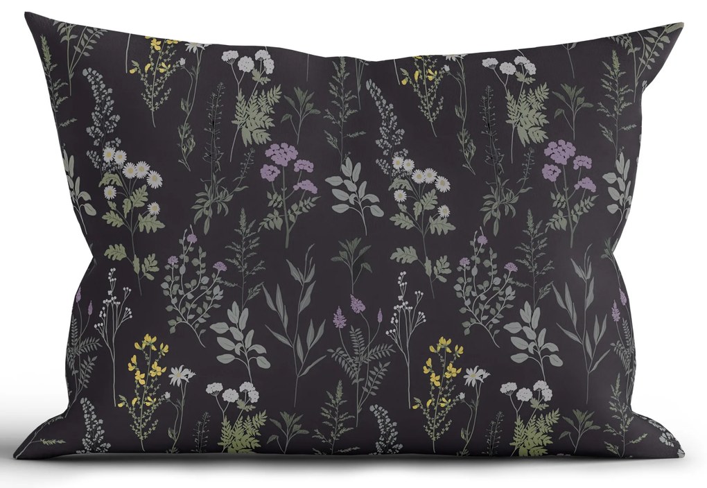 Bavlnená obliečka na vankúš Renforcé 50 × 70 cm - Bianca antracitová