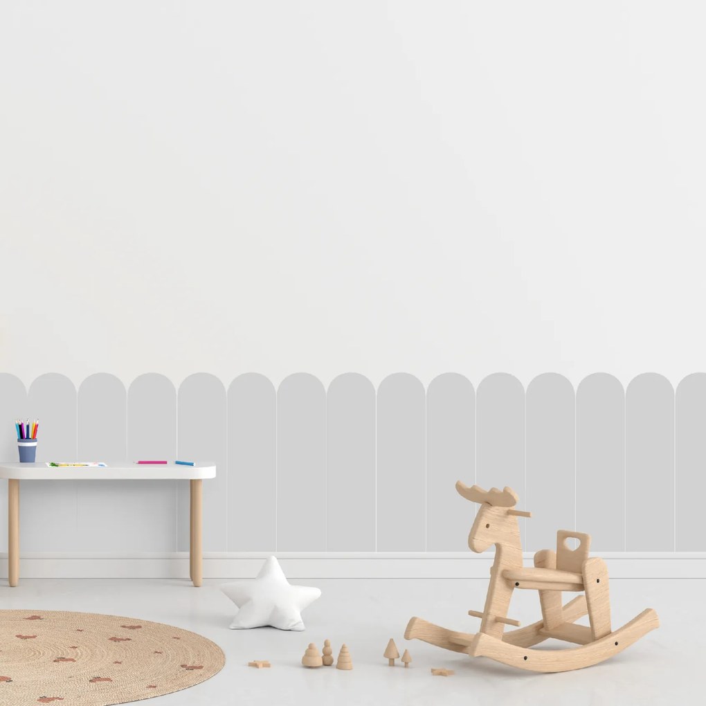 PIPPER. Textilná samolepiaca tapeta - Oblúk - Šedá farba Farba: Bledá, Veľkosť: 60 cm