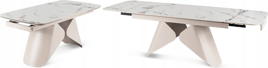 Keramický rozkladací stôl do jedálne, biely, VERONA 160/240