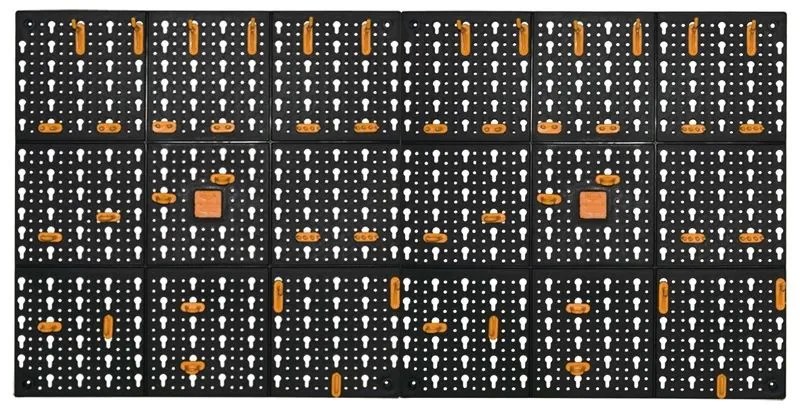 Plastová dielenská stena na náradie s policou s 50 háčikmi na náradie