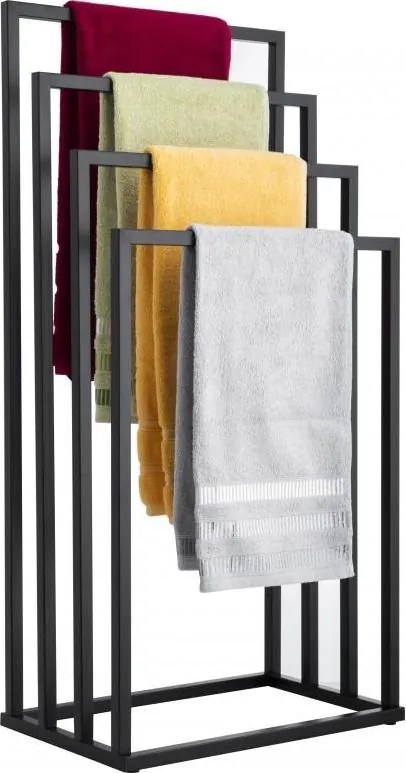Stojan na uteráky - 4 ramenný - čierny