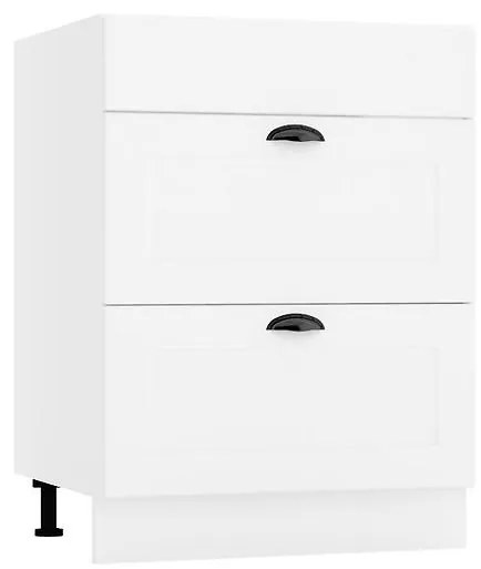 Kuchynská skrinka Adele D60PC S/2 zasl biela hrášok/biela