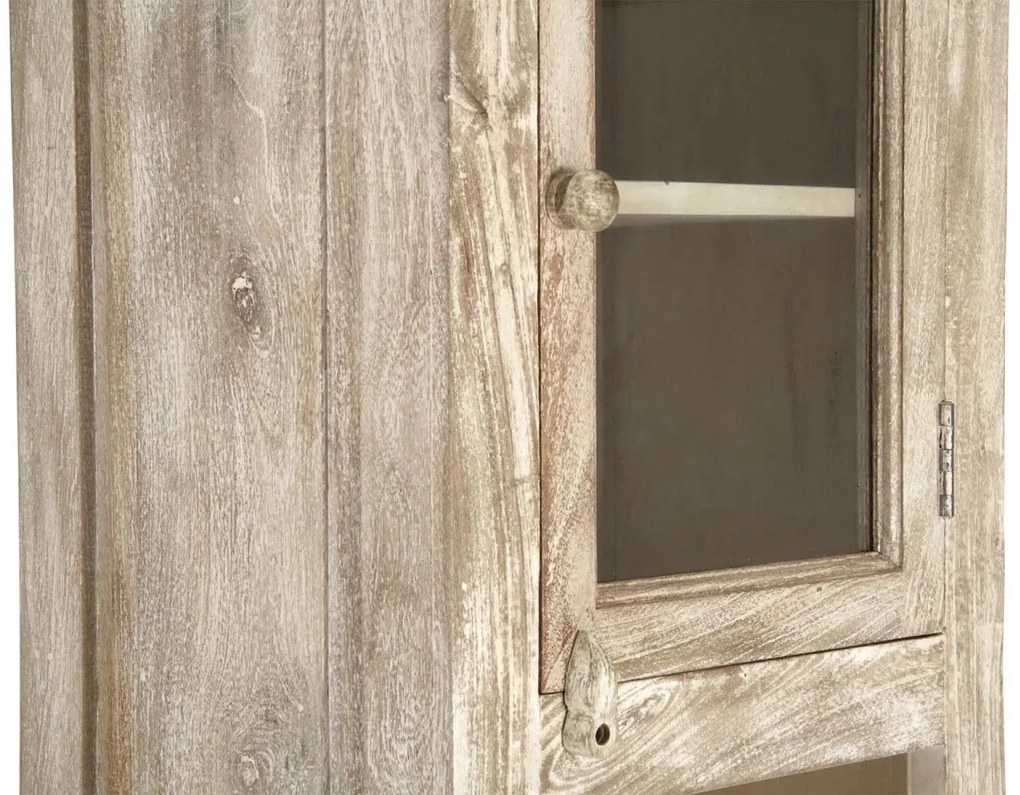 furniture-nabytek.cz - Masivní koupelnová skříňka z mangového dřeva, lakovaná, přírodní – 50×40×185 cm