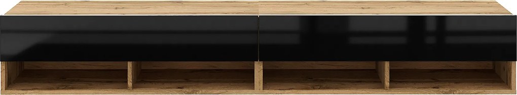 Závěsný TV stolek Derby 280 cm dub Wotan/černý