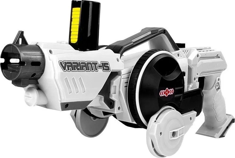 LEAN Toys Odpaľovacia pištoľ Auto 2 v 1 Diaľkovo ovládané penové disky biele 2,4 G