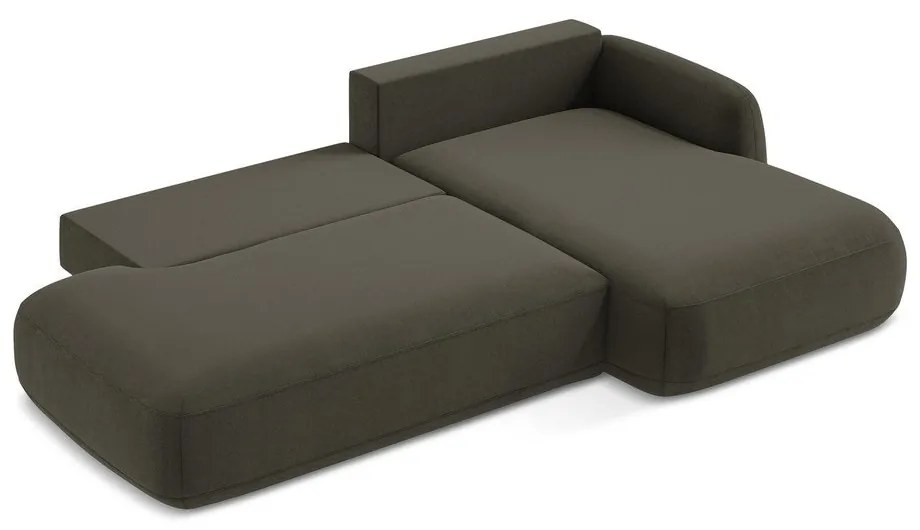 Hnedá rozkladacia rohová pohovka (pravý roh/s leňoškou) Hale – Makamii