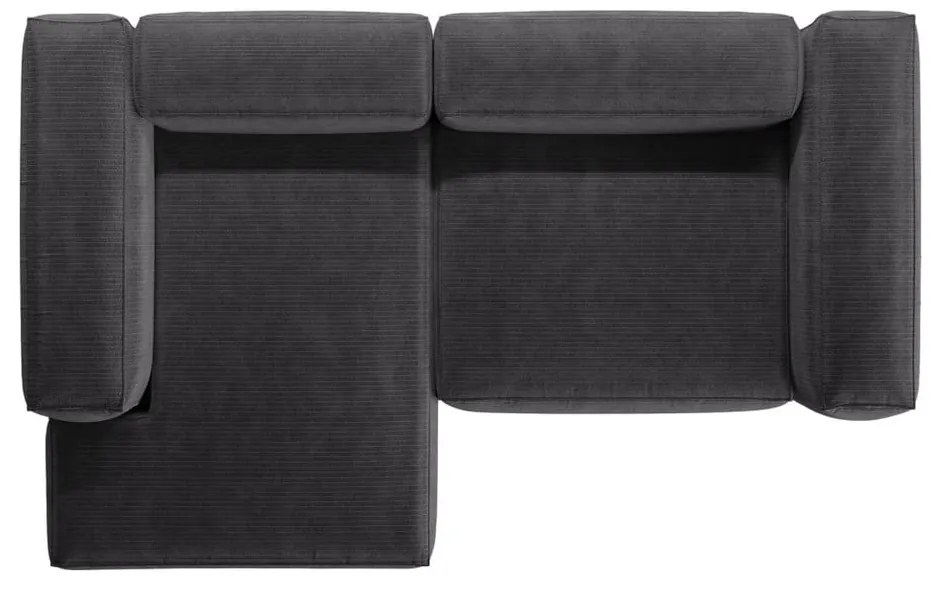 Tmavosivá menčestrová rohová pohovka (ľavý roh/s leňoškou) Bergano – Cosmopolitan Design