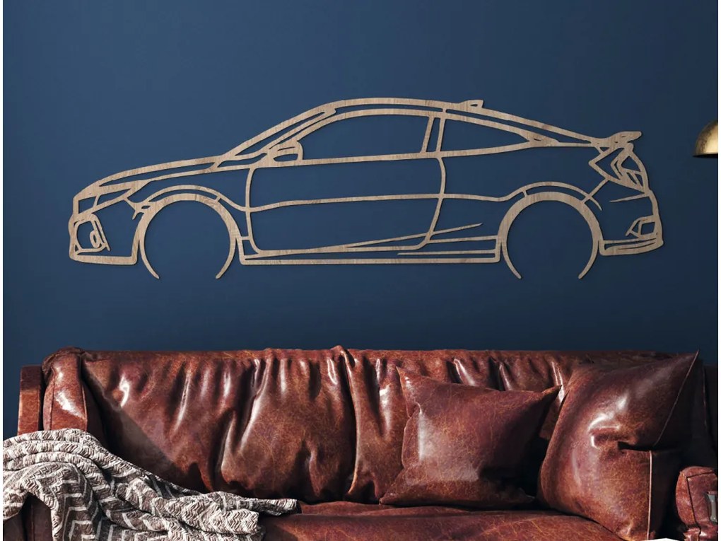 drevko Drevený obraz auta Honda 19 Civic si Rozmer obrazu: 26 x 86 cm, Farba dekorácie: Čierna