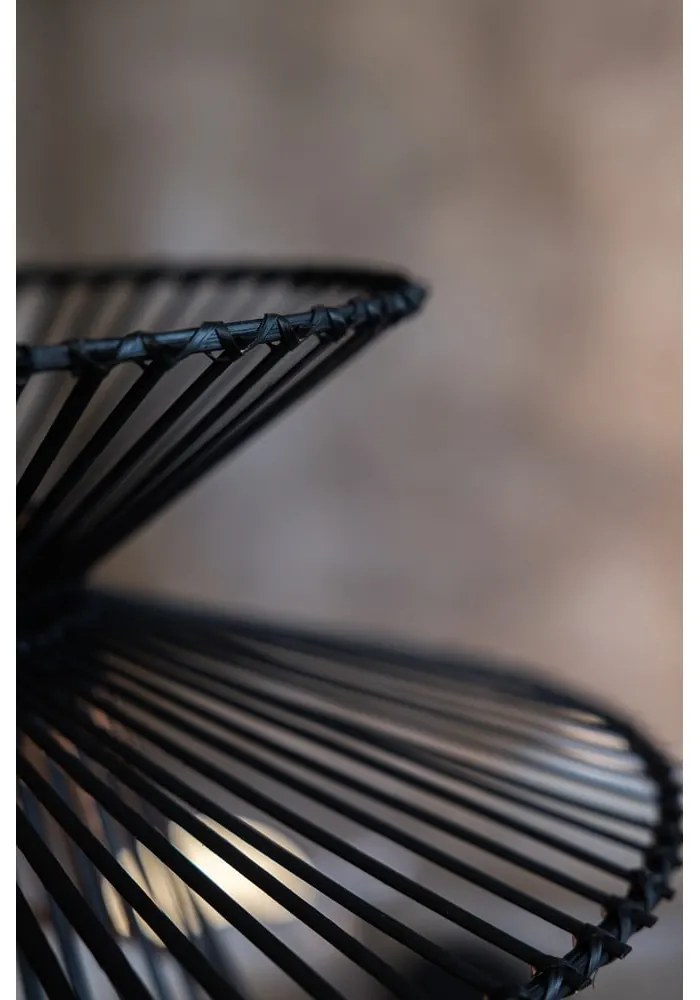 Čierne závesné svietidlo s bambusovým tienidlom ø 57 cm Duplici – Markslöjd