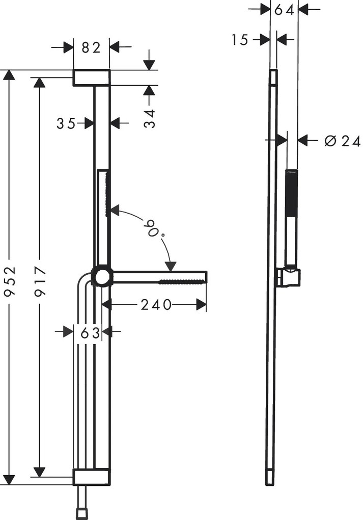 Hansgrohe Pulsify S, sprchová súprava 100 1jet EcoSmart so sprchovou tyčou 900 mm, biela matná, HAN-24382700