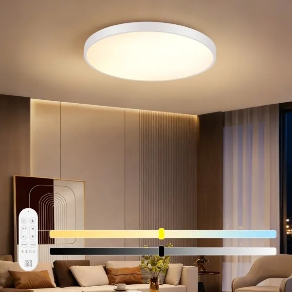 Immax NEO 07315L-LED Stmievateľné stropné svietidlo SEMPLICI 96W/230V priemer 80 cm Wi-Fi Tuya biela + diaľkový ovládač
