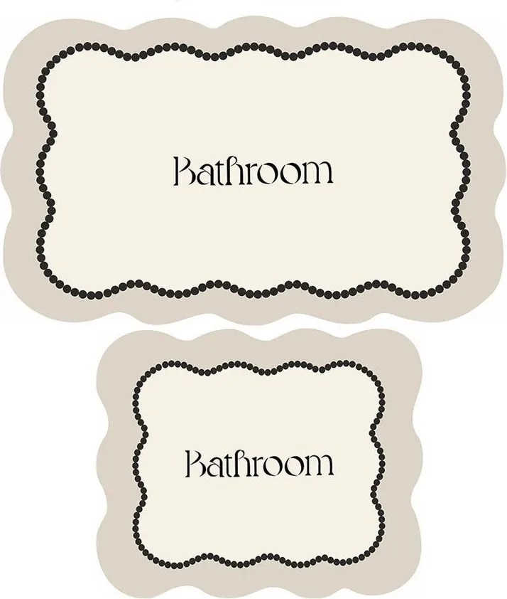 Krémovobiele kúpeľňové predložky v súprave 2 ks 60x100 cm Bounde – Foutastic