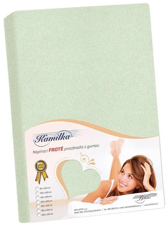Bellatex Froté prestieradlo zelená šalviová, 160 x 200 cm