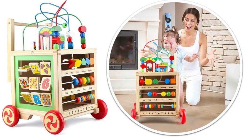 Multifunkčná drevená pomôcka na chodenie