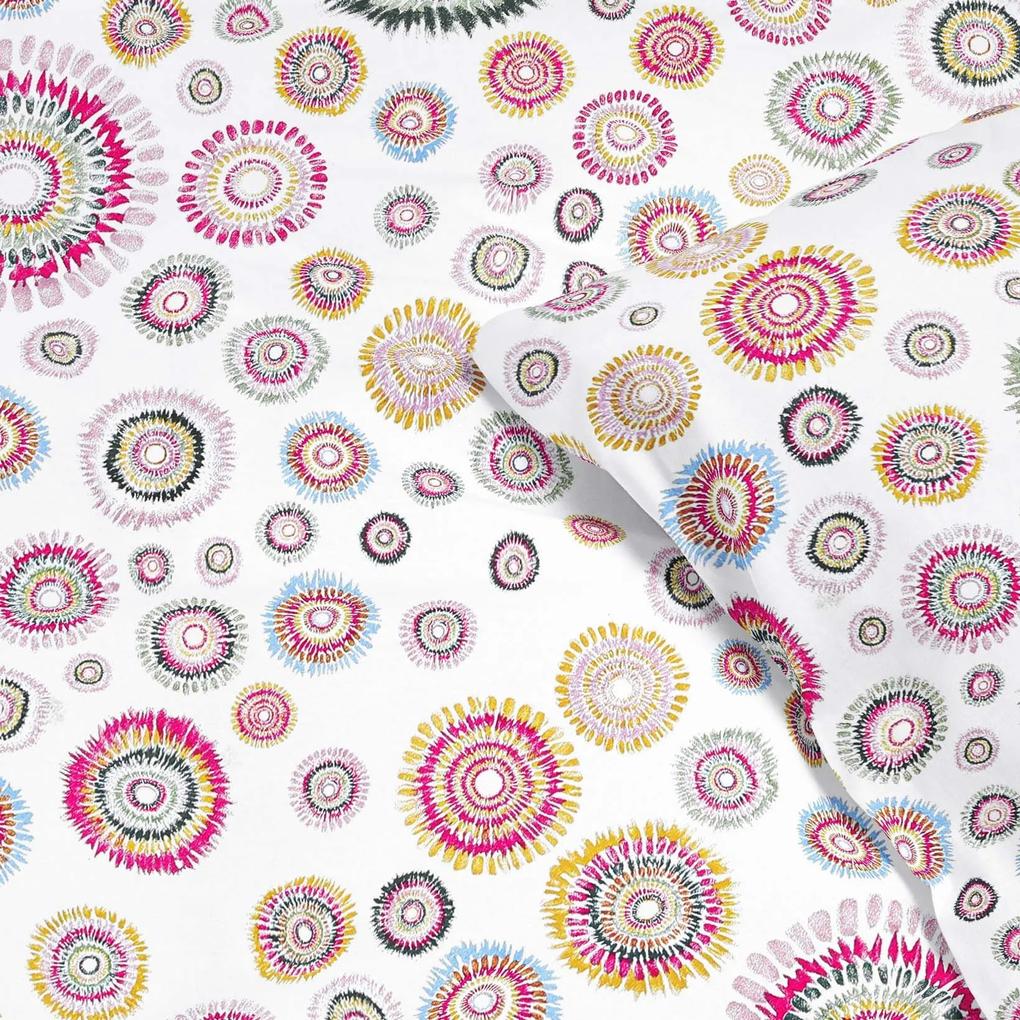 Goldea flanelové posteľné obliečky - batikované kruhy 140 x 220 a 70 x 90 cm