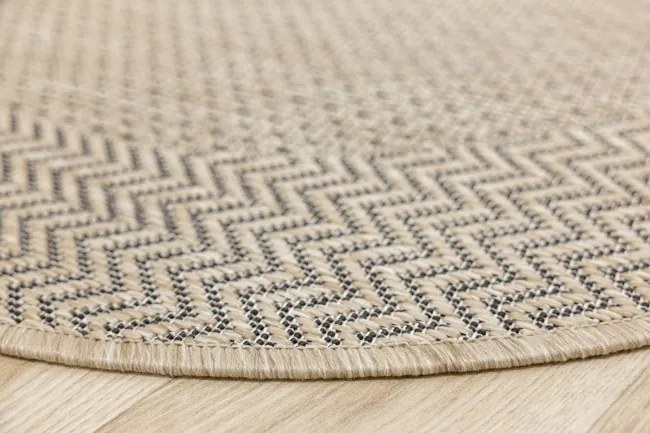 Koberec Flex 19242/P01 rybia kosť, béžový / krémový kruh