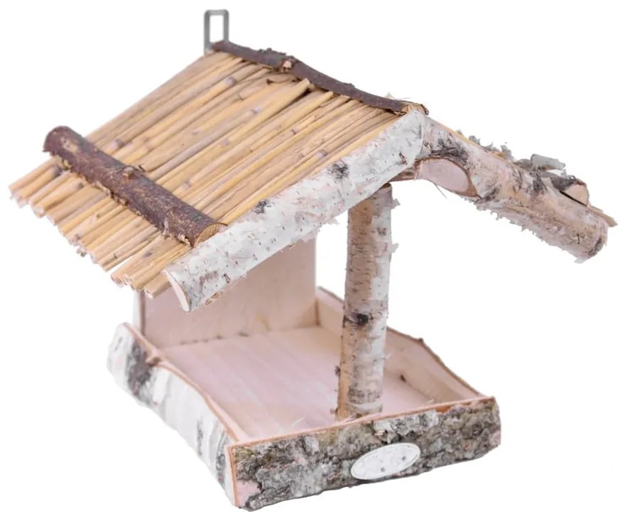 Drevené nástenné kŕmidlo pre vtáky Esschert Design, výška 24,5 cm