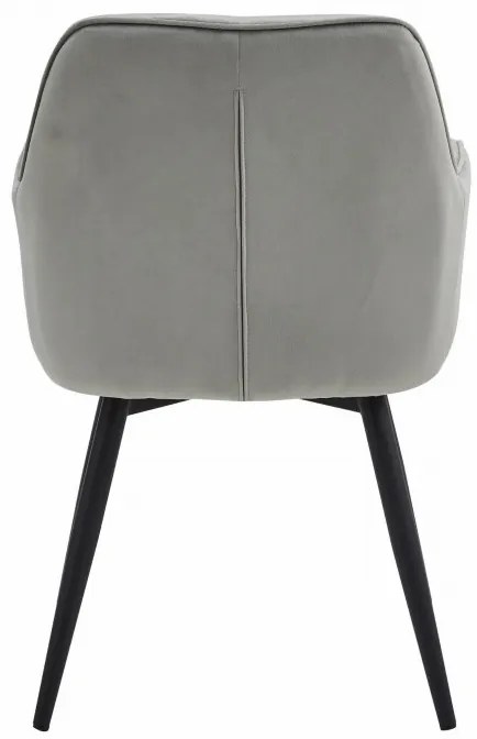 Set dvoch jedálenských otočných stoličiek JORK360 zamatové, strieborné / sivé (čierne nohy) 2 ks