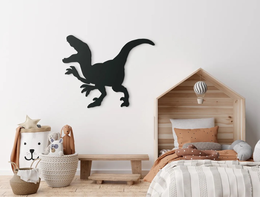 drevko Detská nálepka Zúrivý dinosaurus Rozmer obrazu: 25,5 x 32,5 cm, Farba dekorácie: Čierna